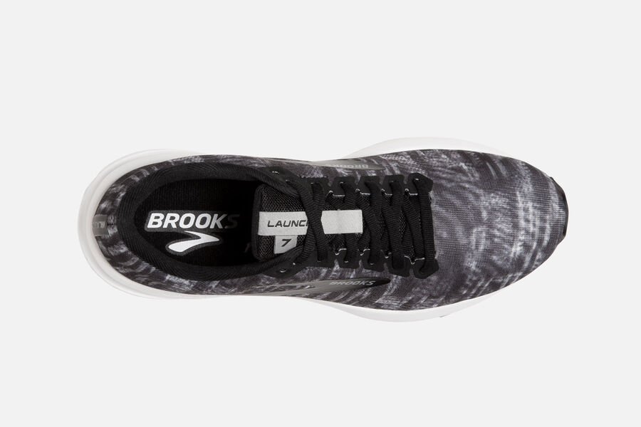 Launch 7 Road Brooks Running Shoes NZ Womens - Black/Grey/White - ZYQHDG-465